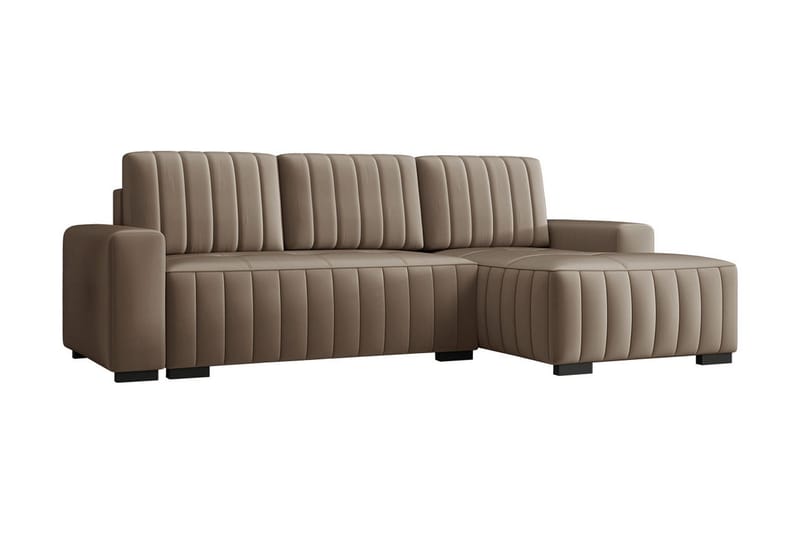 Vidin Bäddsoffa Höger - Beige - Sammetssoffa - Bäddsoffa divan