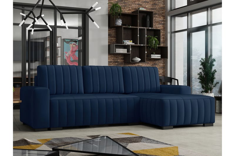Vidin Bäddsoffa Höger - Blå - Möbler - Soffa - Bäddsoffa - Bäddsoffa divan