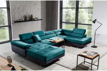 Vueltas U-Bäddsoffa Höger - Grön/Grå - Möbler - Soffa - Bäddsoffa - Bäddsoffa divan