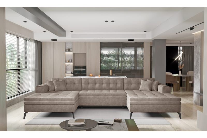 Willows U-bäddsoffa Dubbeldivan, Beige