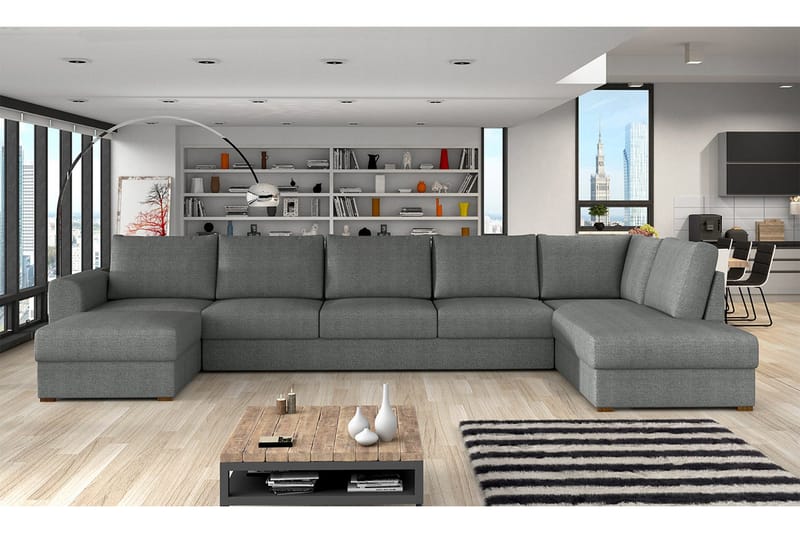 Wilma 6-sits Bäddsoffa - Grå - Möbler - Soffa - Bäddsoffa - Bäddsoffa divan