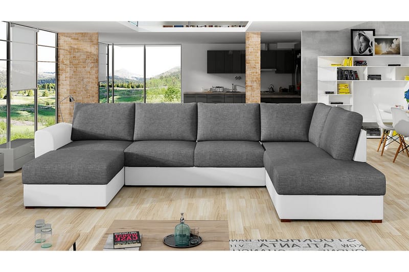 Wilma 6-sits Bäddsoffa - Grå/Vit - Möbler - Soffa - Bäddsoffa - Bäddsoffa divan