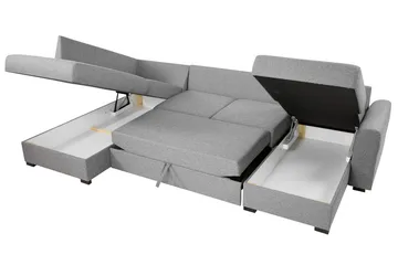 Wilma 6-sits Bäddsoffa - Mörkgrå/Svart - Möbler - Soffa - Bäddsoffa - Bäddsoffa divan