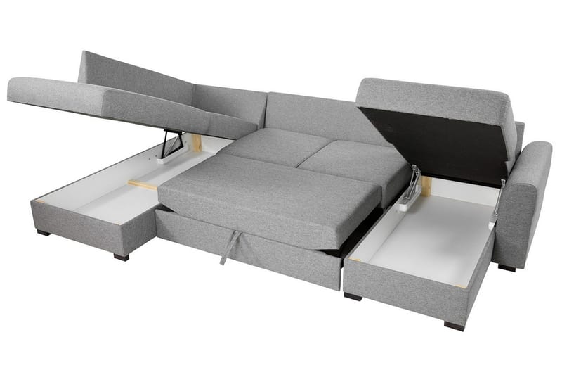Wilma 6-sits Bäddsoffa - Mörkgrå/Svart - Möbler - Soffa - Bäddsoffa - Bäddsoffa divan