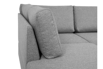 Wilma 6-sits Bäddsoffa med Schäslong i Tyg med Konstläderunderrede - Mellangrå - Möbler - Soffa - Bäddsoffa - Bäddsoffa divan
