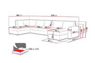 Wilma 6-sits Bäddsoffa - Svart - Möbler - Soffa - Bäddsoffa - Bäddsoffa divan