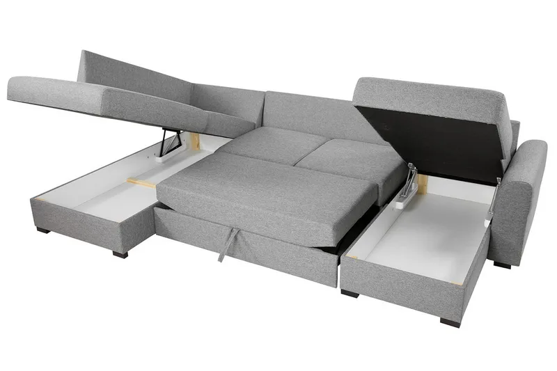 Wilma 6-sits Divan Höger Bäddsoffa 305 cm - Grå - Möbler - Soffa - Bäddsoffa - Bäddsoffa divan
