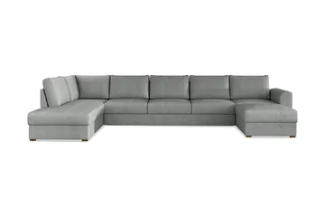 Wilma Bäddbar Längsbäddad Bäddsoffa 141x340 cm med Förvaring i Tyg - Grå - Möbler - Soffa - Bäddsoffa - Bäddsoffa divan