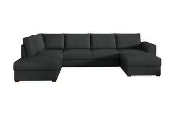 Wilma Stor 6-sits U-formad Bäddsoffa med Förvaring - Svart - Möbler - Soffa - Bäddsoffa - Bäddsoffa divan