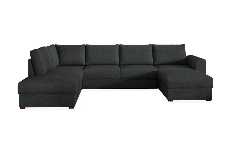 Wilma Stor 6-sits U-formad Bäddsoffa med Förvaring - Svart - Möbler - Soffa - Bäddsoffa - Bäddsoffa divan