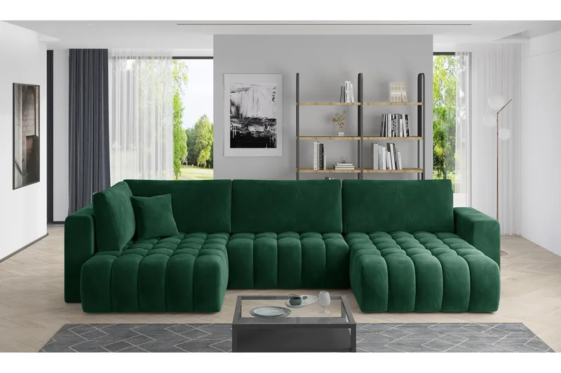 Yorktown U-bäddsoffa Divan Höger - Blå - Möbler - Soffa - Bäddsoffa - Bäddsoffa divan