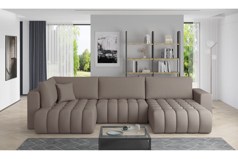 Yorktown U-bäddsoffa Divan Höger - Gul - Möbler - Soffa - Bäddsoffa - Bäddsoffa divan
