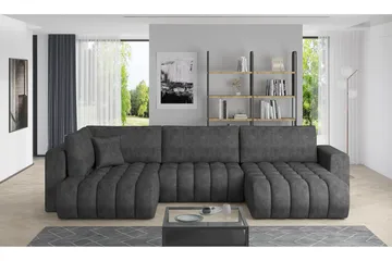 Yorktown U-bäddsoffa Divan Höger - Mörkgrå - Möbler - Soffa - Bäddsoffa - Bäddsoffa divan