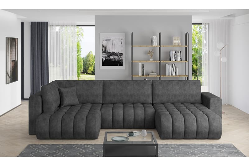 Yorktown U-bäddsoffa Divan Höger - Mörkgrå - Möbler - Soffa - Bäddsoffa - Bäddsoffa divan