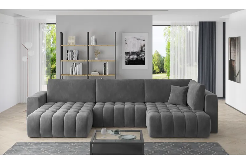 Yorktown U-bäddsoffa Divan Vänster - Grå - Möbler - Soffa - Bäddsoffa - Bäddsoffa divan