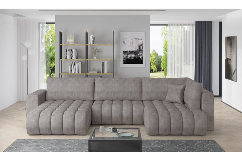 Yorktown U-bäddsoffa Divan Vänster - Grå - Möbler - Soffa - Bäddsoffa - Bäddsoffa divan