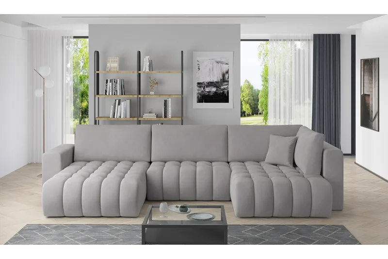Yorktown U-bäddsoffa Divan Vänster - Grå - Möbler - Soffa - Bäddsoffa - Bäddsoffa divan