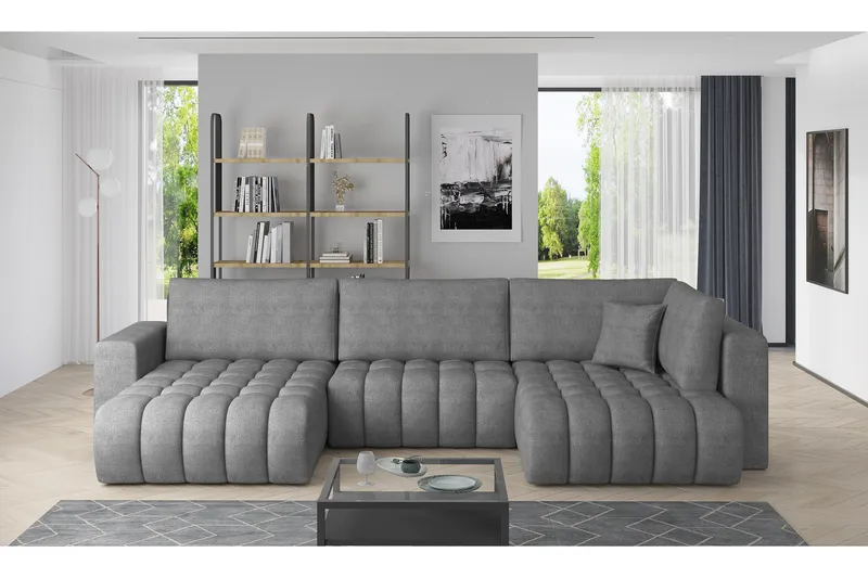 Yorktown U-bäddsoffa Divan Vänster - Grå - Möbler - Soffa - Bäddsoffa - Bäddsoffa divan