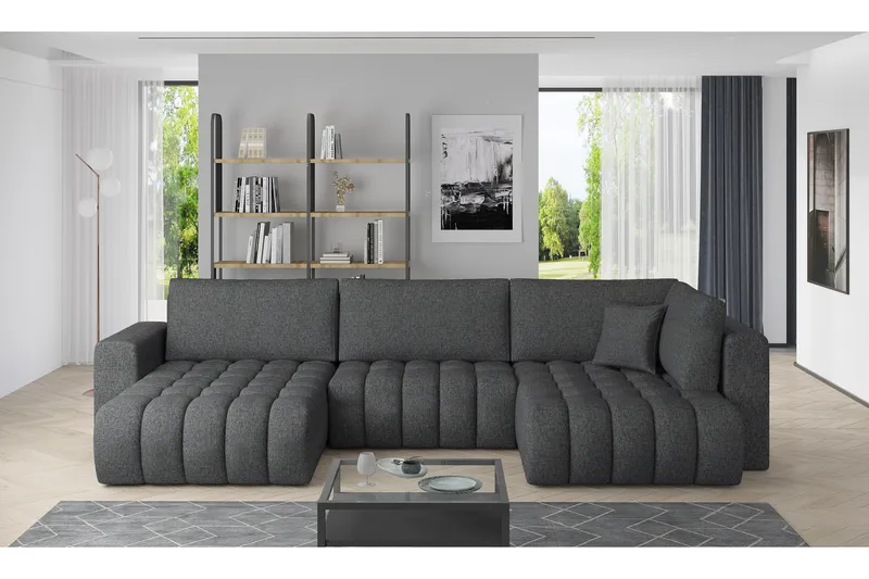 Yorktown U-bäddsoffa Divan Vänster - Grå - Möbler - Soffa - Bäddsoffa - Bäddsoffa divan