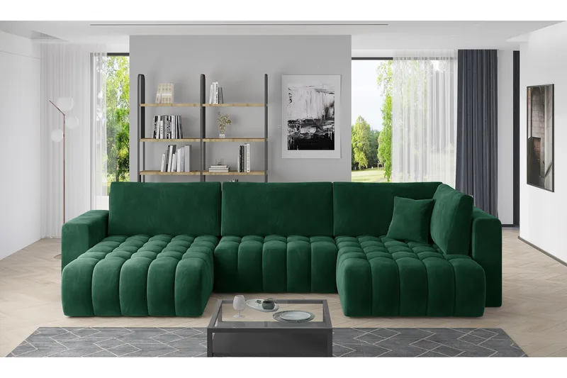 Yorktown U-bäddsoffa Divan Vänster - Grön - Möbler - Soffa - Bäddsoffa - Bäddsoffa divan