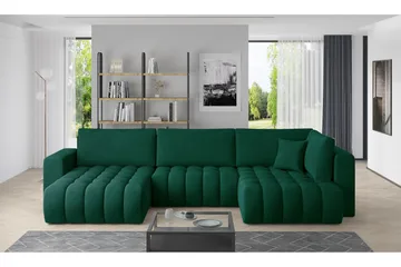 Yorktown U-bäddsoffa Divan Vänster - Grön - Möbler - Soffa - Bäddsoffa - Bäddsoffa divan