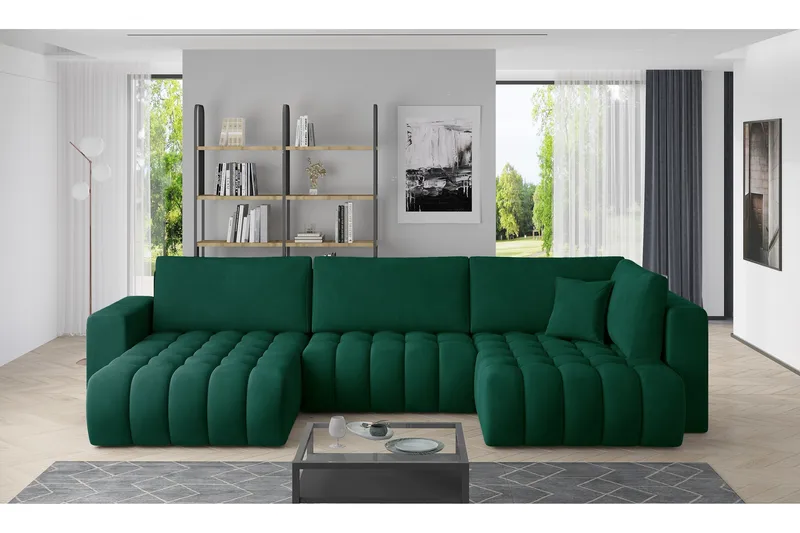 Yorktown U-bäddsoffa Divan Vänster - Grön - Möbler - Soffa - Bäddsoffa - Bäddsoffa divan