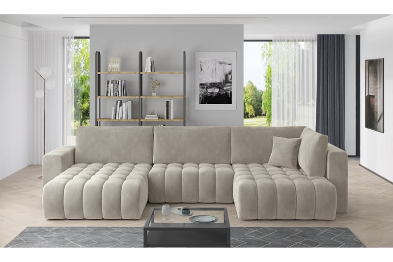 Yorktown U-bäddsoffa Divan Vänster - Ljusbeige - Möbler - Soffa - Bäddsoffa - Bäddsoffa divan