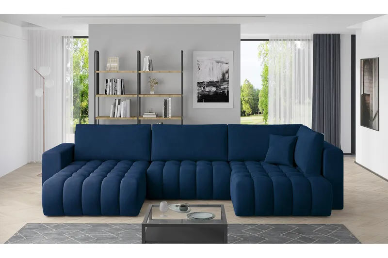 Yorktown U-bäddsoffa Divan Vänster - Mörkblå - Möbler - Soffa - Bäddsoffa - Bäddsoffa divan
