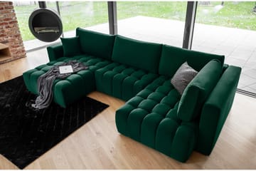Yorktown U-bäddsoffa Divan Vänster - Mörkgrön - Möbler - Soffa - Bäddsoffa - Bäddsoffa divan