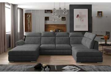 Zoana U-Bäddsoffa Vänster - Grå - Möbler - Soffa - Bäddsoffa - Bäddsoffa divan