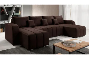 Zulueta 8-sits Bäddsoffa Höger - Brun - Möbler - Soffa - Bäddsoffa - Bäddsoffa divan