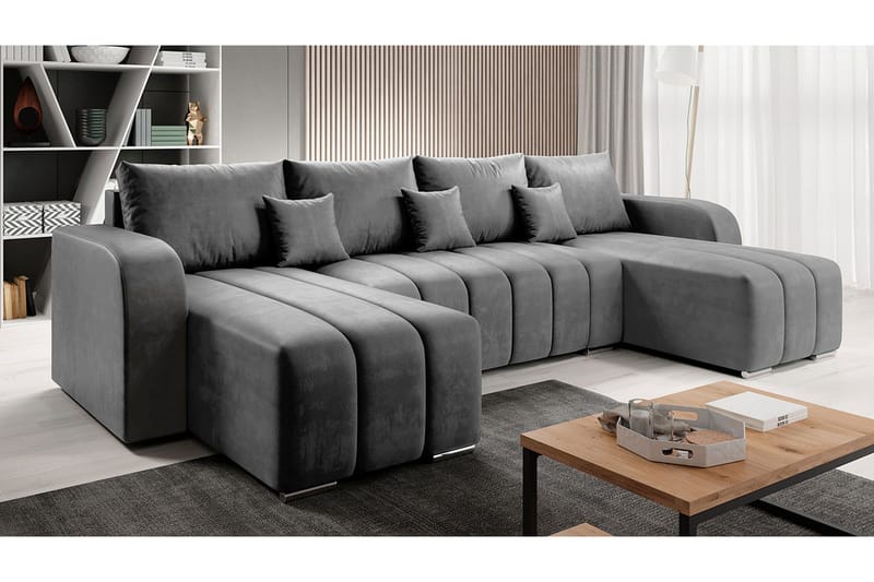 Zulueta 8-sits Bäddsoffa Vänster - Grå - Möbler - Soffa - Bäddsoffa - Bäddsoffa divan