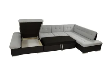 Zumar Bäddsoffa med Divan och Schäslong 4-sits i Bouclé - Rosa - Möbler - Soffa - Bäddsoffa - Bäddsoffa divan