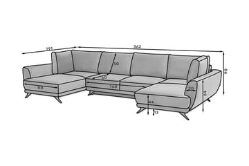 Bäddsoffa Dubbelschäslong Kazuma - Beige - Möbler - Soffa - Bäddsoffa - Bäddsoffa längsbäddad