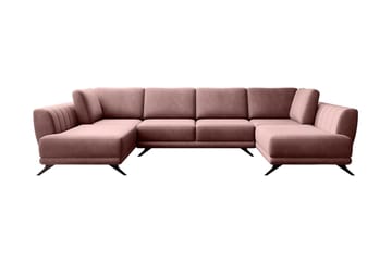Bäddsoffa Dubbelschäslong Kazuma - Rosa - Möbler - Soffa - Bäddsoffa - Bäddsoffa längsbäddad