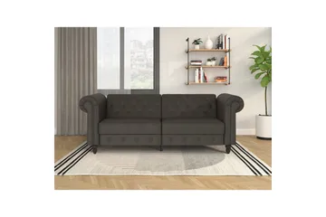 Bäddsoffa Felix 236x87x83 cm, Antracit, Mikrofiber/Trä/Metall - 236x87x83 cm, Antracit, Mikrofiber/Trä/Metall - Möbler - Soffa - Bäddsoffa - 3 sits bäddsoffa
