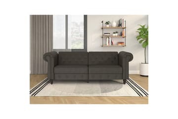 Bäddsoffa Felix 236x87x83 cm, Antracit, Mikrofiber/Trä/Metall - 236x87x83 cm, Antracit, Mikrofiber/Trä/Metall - Möbler - Soffa - Bäddsoffa - 3 sits bäddsoffa