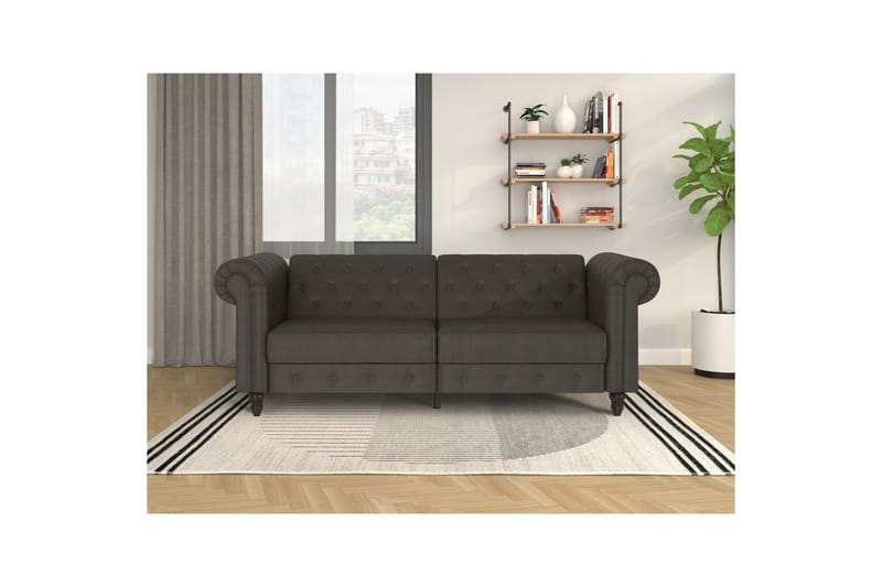 Bäddsoffa Felix 236x87x83 cm, Antracit, Mikrofiber/Trä/Metall - 236x87x83 cm, Antracit, Mikrofiber/Trä/Metall - Möbler - Soffa - Bäddsoffa - 3 sits bäddsoffa