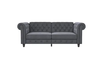 Bäddsoffa Felix 236x87x83 cm, Antracit, Sammet - 236x87x83 cm, Antracit, Sammet - Möbler - Soffa - Bäddsoffa - 3 sits bäddsoffa