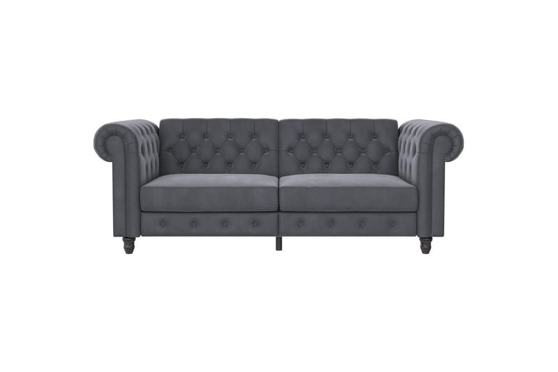 Bäddsoffa Felix 236x87x83 cm, Antracit, Sammet - 236x87x83 cm, Antracit, Sammet - Möbler - Soffa - Bäddsoffa - 3 sits bäddsoffa