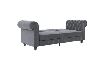 Bäddsoffa Felix 236x87x83 cm, Antracit, Sammet - 236x87x83 cm, Antracit, Sammet - Möbler - Soffa - Bäddsoffa - 3 sits bäddsoffa