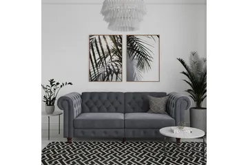 Bäddsoffa Felix 236x87x83 cm, Antracit, Sammet - 236x87x83 cm, Antracit, Sammet - Möbler - Soffa - Bäddsoffa - 3 sits bäddsoffa