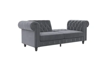 Bäddsoffa Felix 236x87x83 cm, Antracit, Sammet - 236x87x83 cm, Antracit, Sammet - Möbler - Soffa - Bäddsoffa - 3 sits bäddsoffa