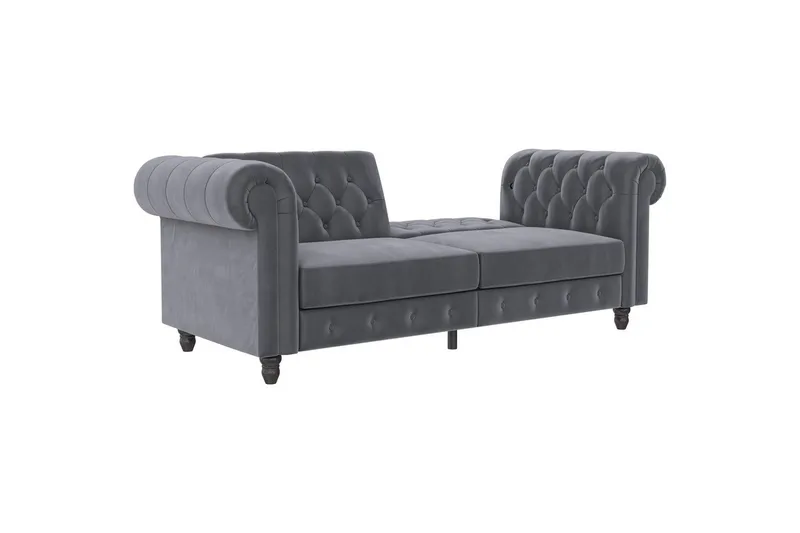 Bäddsoffa Felix 236x87x83 cm, Antracit, Sammet - 236x87x83 cm, Antracit, Sammet - Möbler - Soffa - Bäddsoffa - 3 sits bäddsoffa
