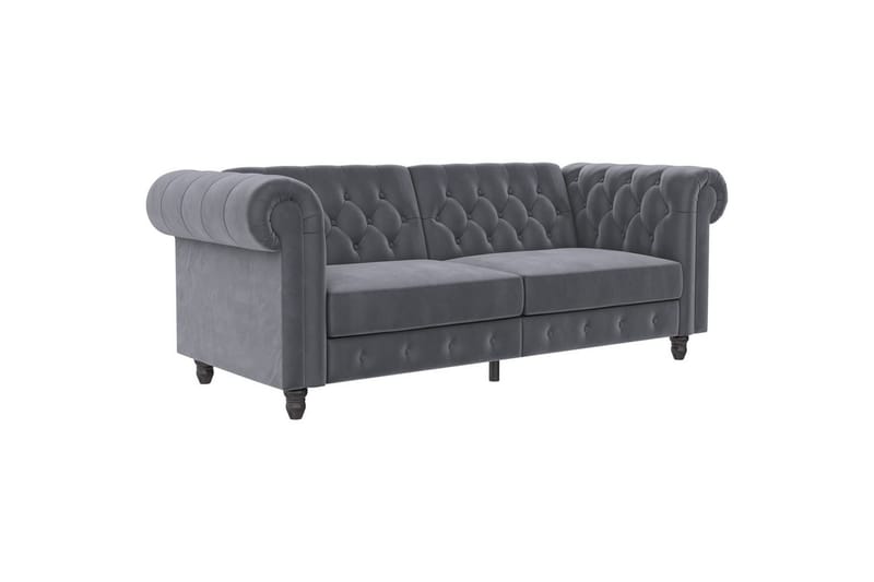 Bäddsoffa Felix 236x87x83 cm, Antracit, Sammet - 236x87x83 cm, Antracit, Sammet - Möbler - Soffa - Bäddsoffa - 3 sits bäddsoffa