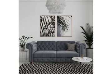 Bäddsoffa Felix 236x87x83 cm, Antracit, Sammet - 236x87x83 cm, Antracit, Sammet - Möbler - Soffa - Bäddsoffa - 3 sits bäddsoffa