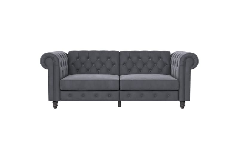 Bäddsoffa Felix 236x87x83 cm, Antracit, Sammet - 236x87x83 cm, Antracit, Sammet - Möbler - Soffa - Bäddsoffa - 3 sits bäddsoffa
