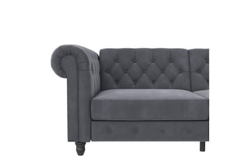 Bäddsoffa Felix 236x87x83 cm, Antracit, Sammet - 236x87x83 cm, Antracit, Sammet - Möbler - Soffa - Bäddsoffa - 3 sits bäddsoffa