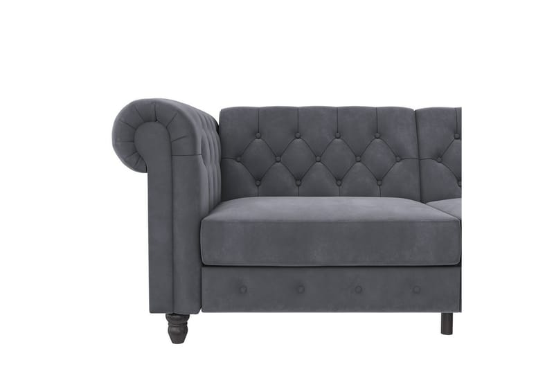 Bäddsoffa Felix 236x87x83 cm, Antracit, Sammet - 236x87x83 cm, Antracit, Sammet - Möbler - Soffa - Bäddsoffa - 3 sits bäddsoffa