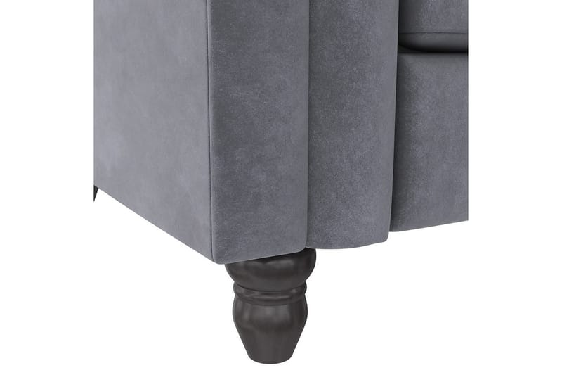 Bäddsoffa Felix 236x87x83 cm, Antracit, Sammet - 236x87x83 cm, Antracit, Sammet - Möbler - Soffa - Bäddsoffa - 3 sits bäddsoffa